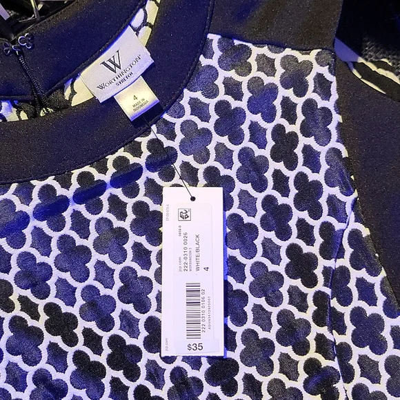 Worthington NWT black and white dress - Picture 6 of 8